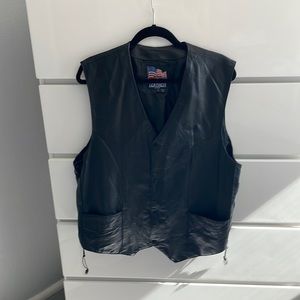 Men’s leather biker vest